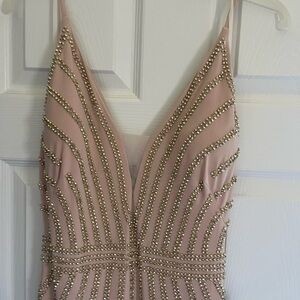 Elegant Pink Beaded Dress prom wedding gown